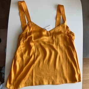 L Sunset Yellow Silk Top